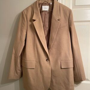 Aritzia Wilfred Generation Blazer Heather Bisque Beige Size XL